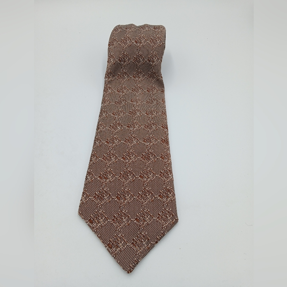 Sears Vintage Brown Patterned Polyester Classic F… - image 1